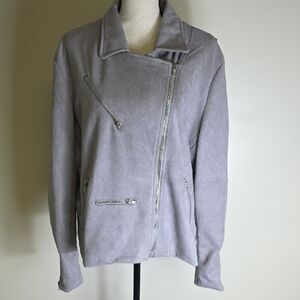 Elegant Women's Gray Zippered Jacket #198